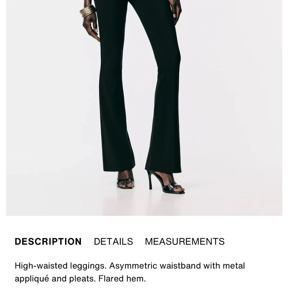 Zara NWT black gold appliqué detail flare stretchy pants